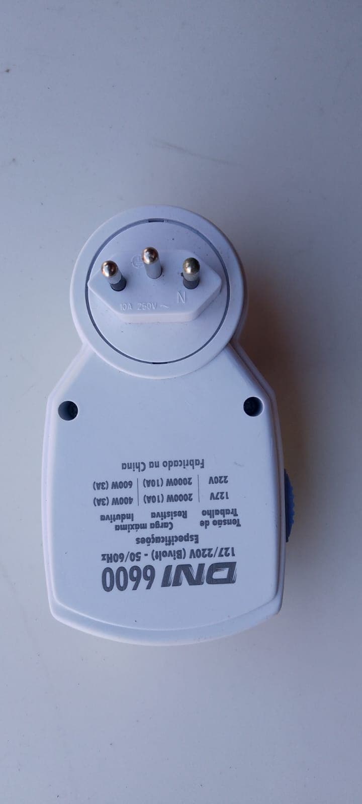 Timer mecânico de tomada DNI 6600 bivolt temporizador 10 A