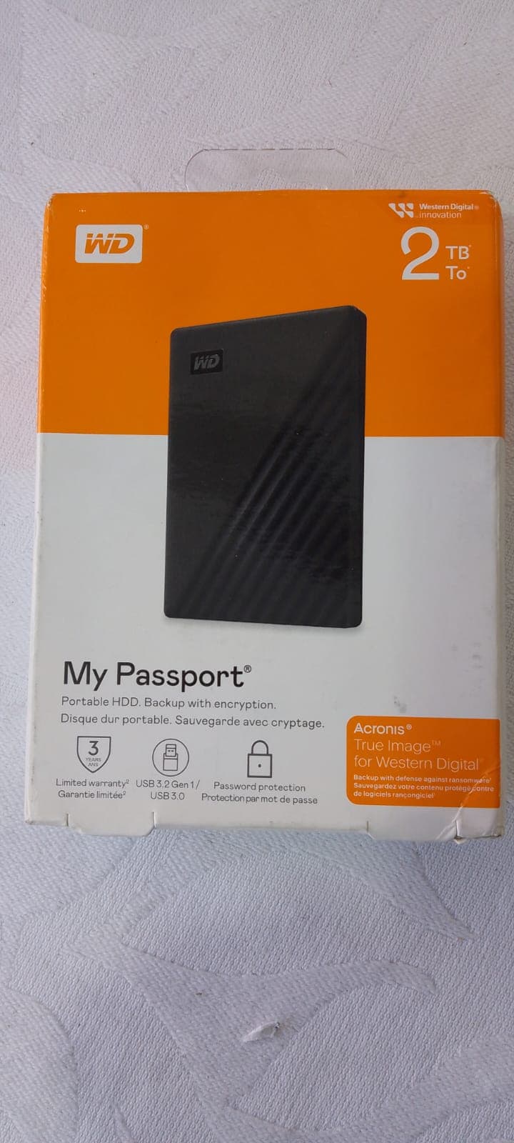 HD Externo Portátil WD My Passport 2 TB USB 3.2 Preto