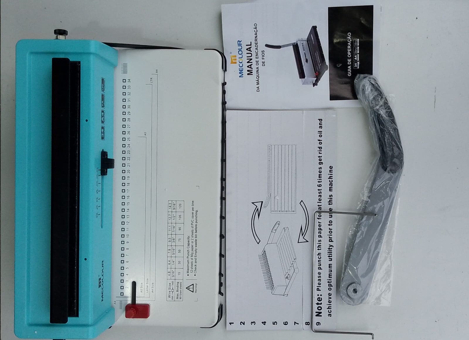 Encadernadora wire-o Mecolour 3:1 A4 34 furos azul