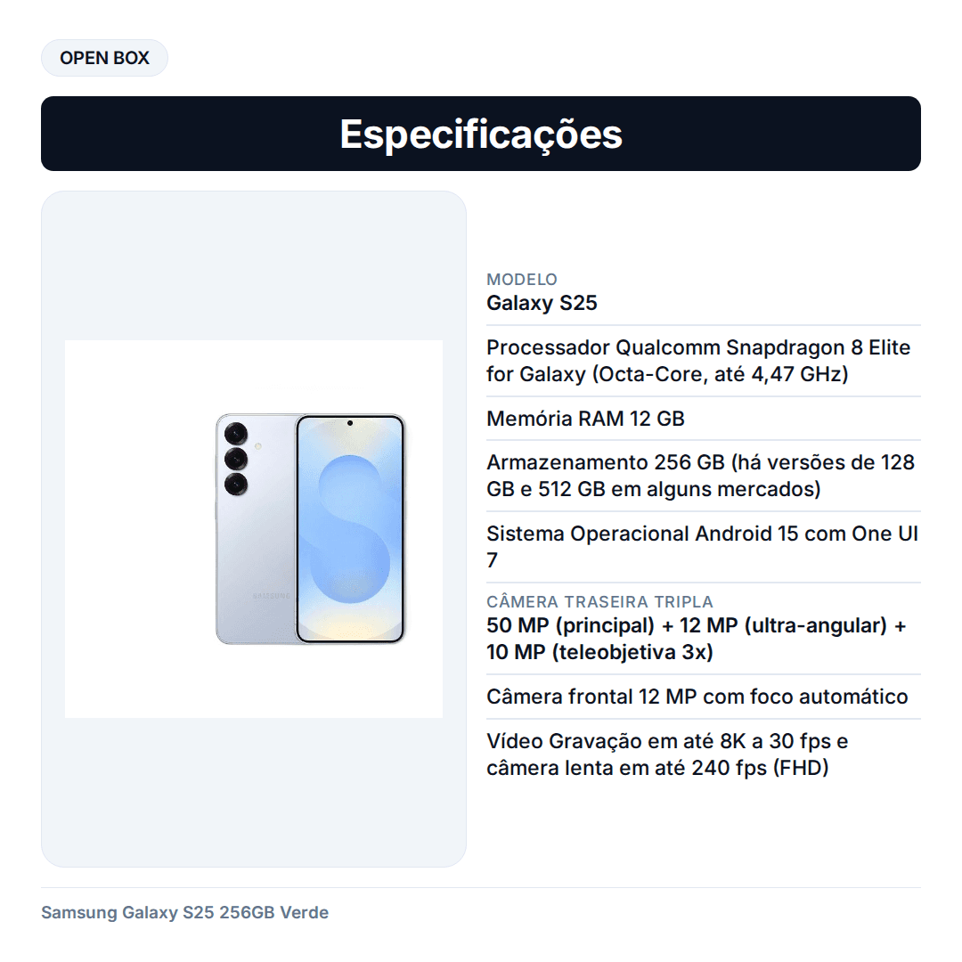 Samsung Galaxy S25 256GB Verde — foto 2