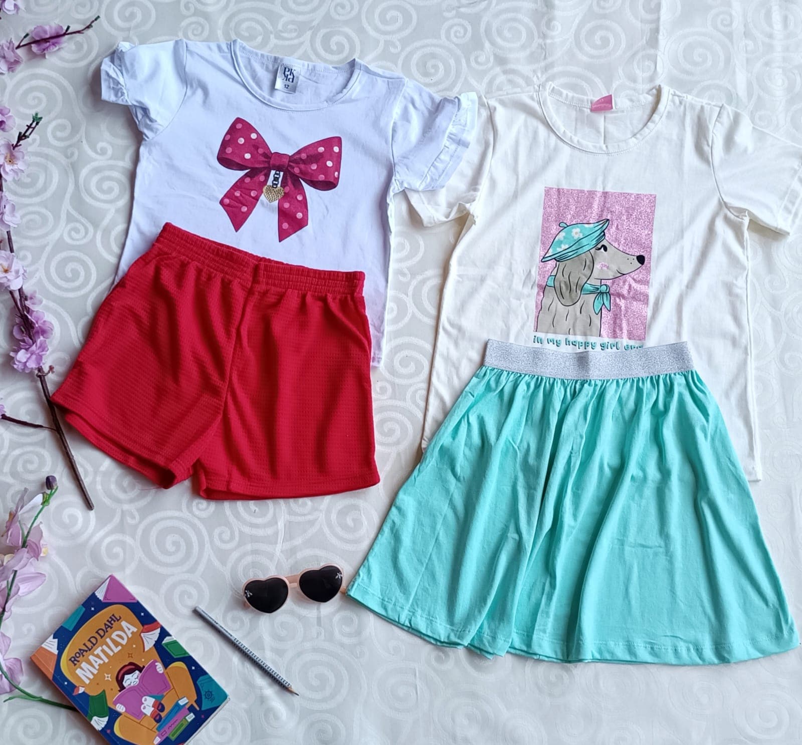 Kit 2 Conjuntos Infantil Menina Laco e Cachorrinha