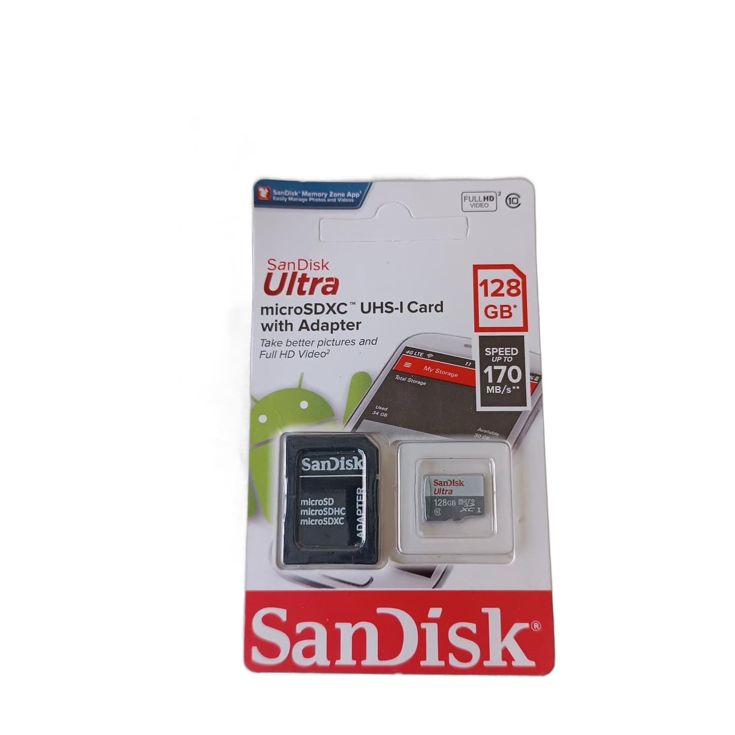 Cartão de Memória SanDisk Ultra microSDXC 128GB com Adaptador