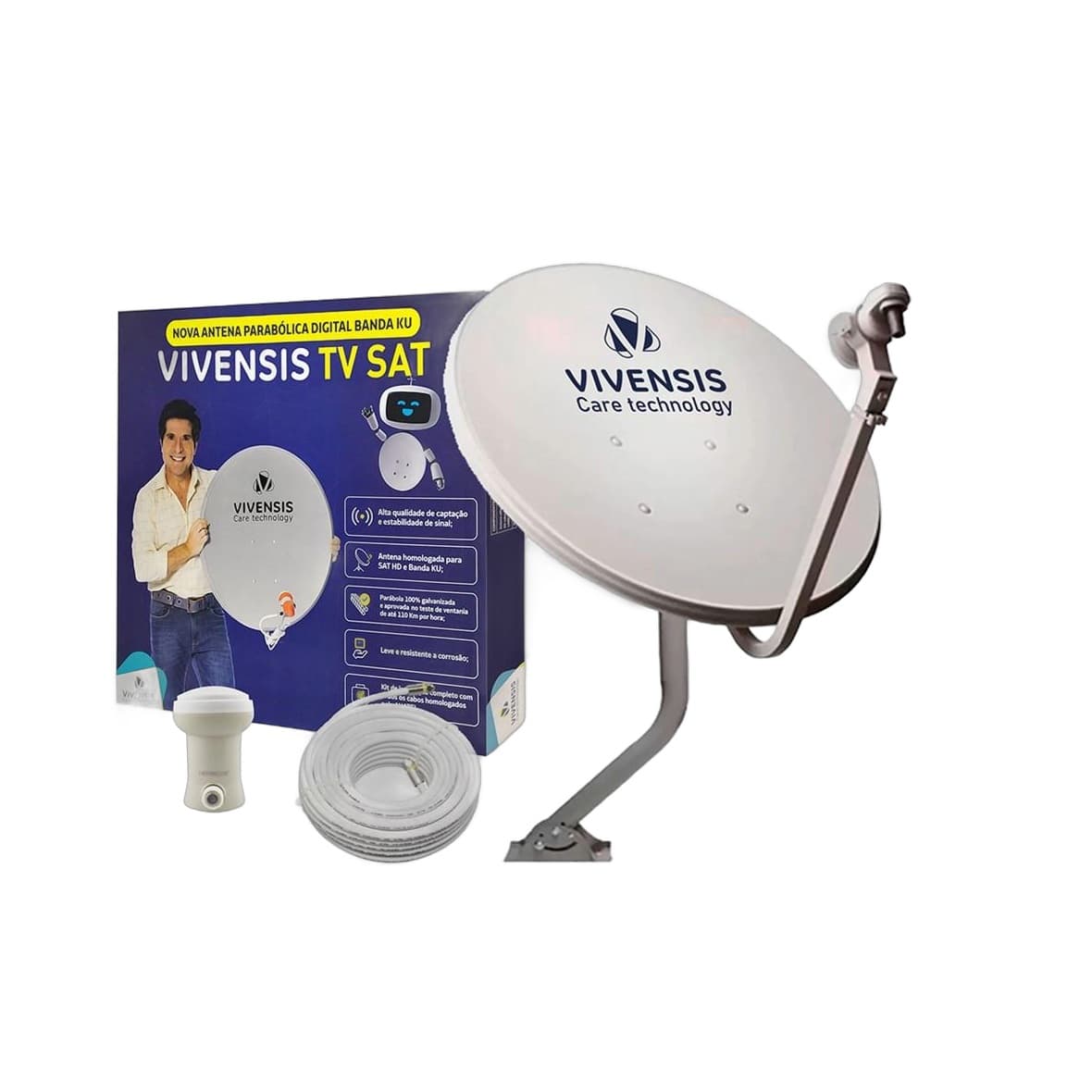 Antena Parabólica Digital Vivensis TV Sat Banda Ku