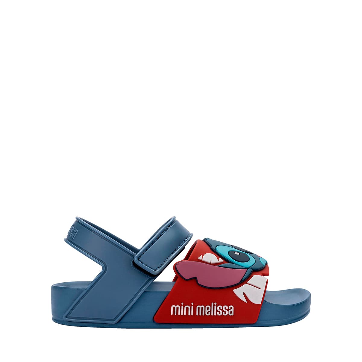 Sandália Mini Melissa Flowing Sandal + Stitch Infantil Azul/Vermelho