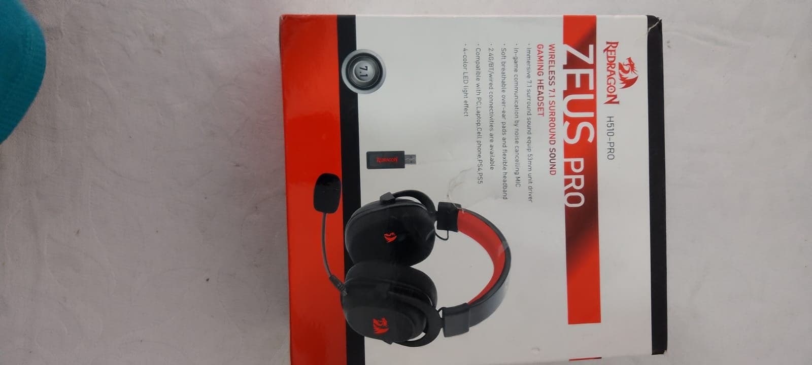 Headset Gamer Sem Fio Redragon Zeus Pro H510-PRO 7.1 Preto