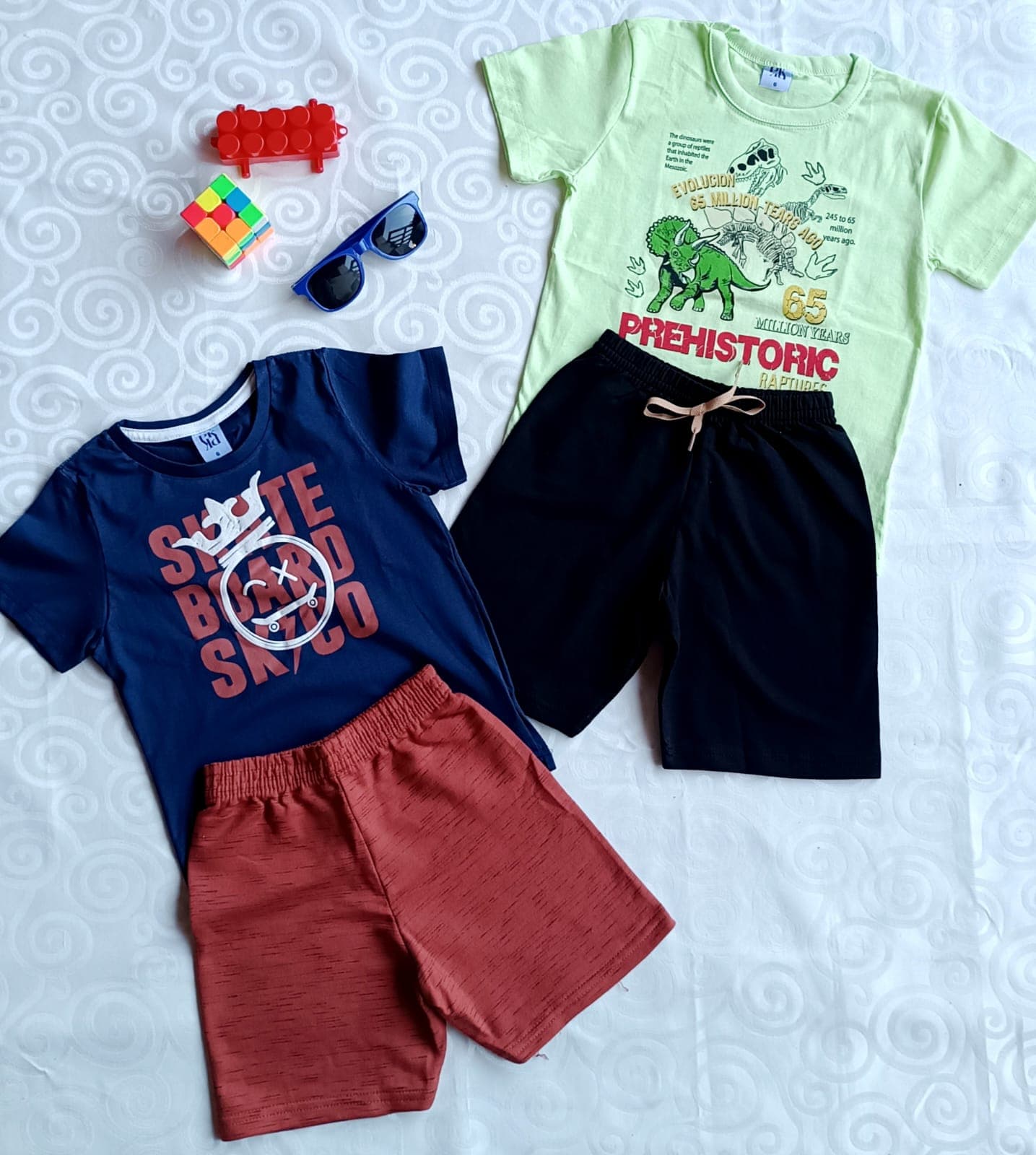 Kit 2 Conjuntos Infantil Menino Skate Board e Prehistoric - TAM 6