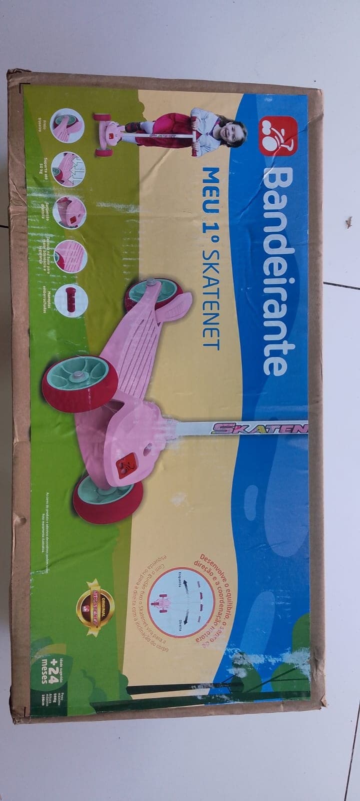Patinete Infantil Bandeirante Meu 1º Skatenet até 50 kg