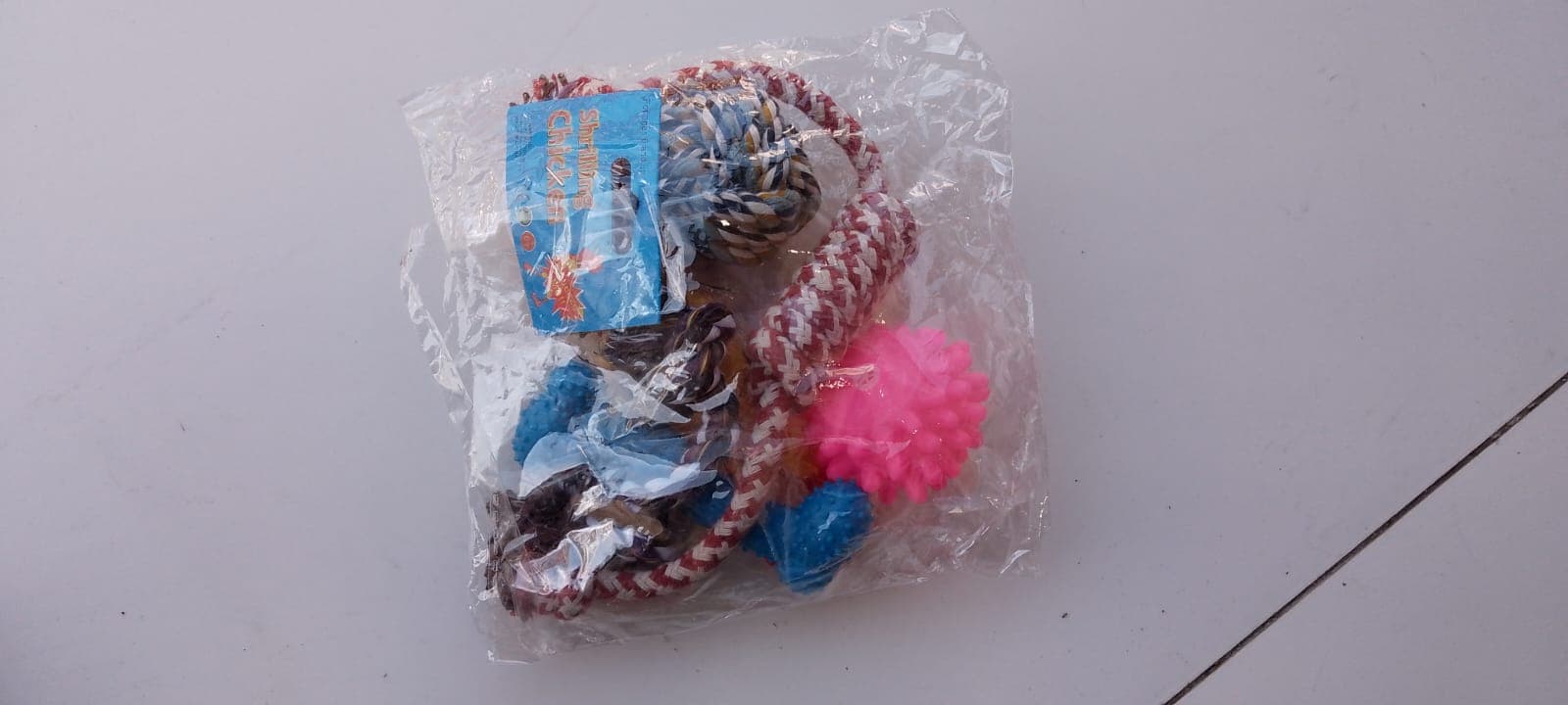 Kit brinquedos para cachorro com cordas e bola de cravos