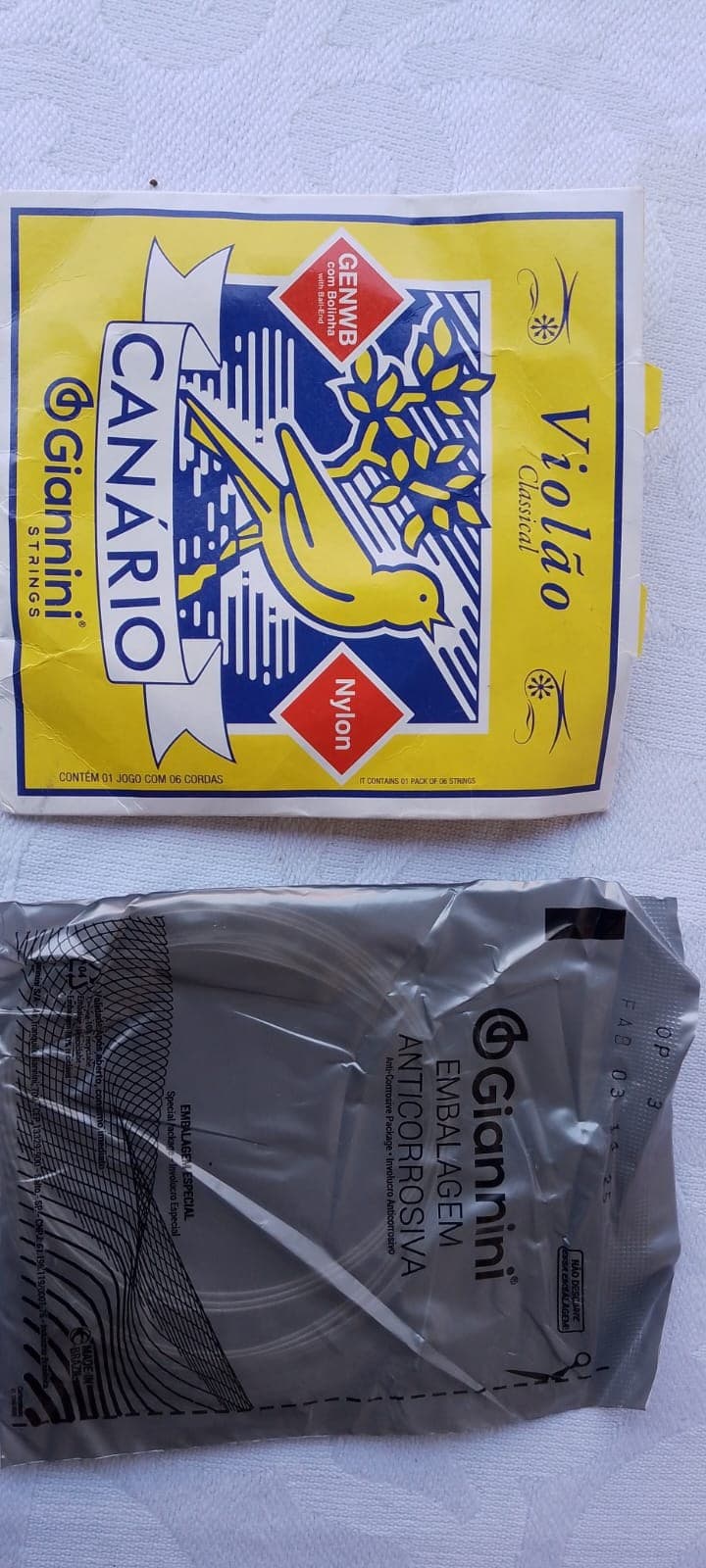 Encordoamento Giannini Canário para Violão Nylon 6 Cordas