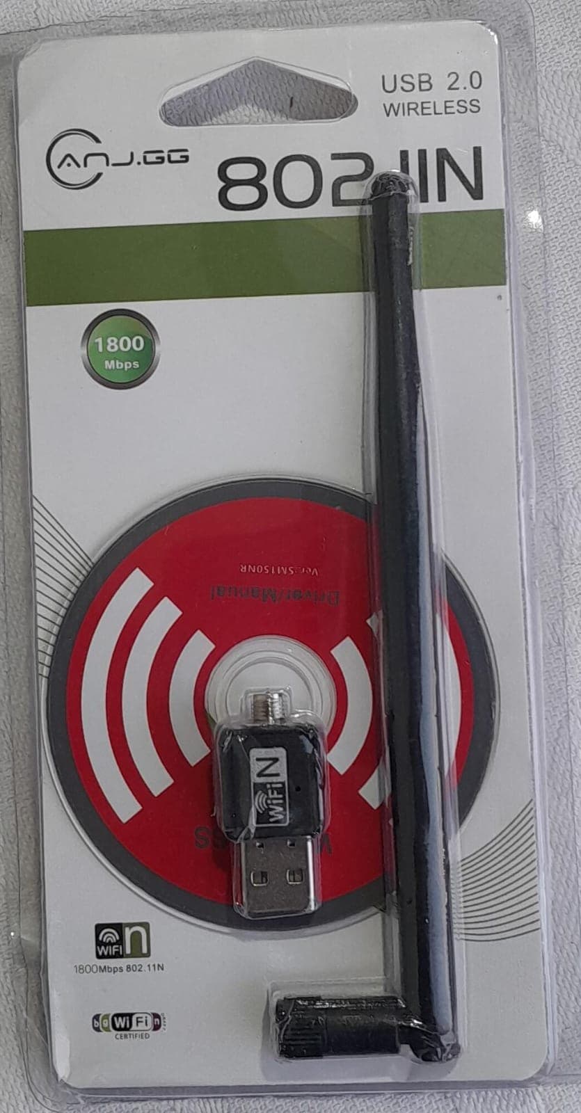 Adaptador USB Wi-Fi 1800Mbps 802.11N com Antena Externa