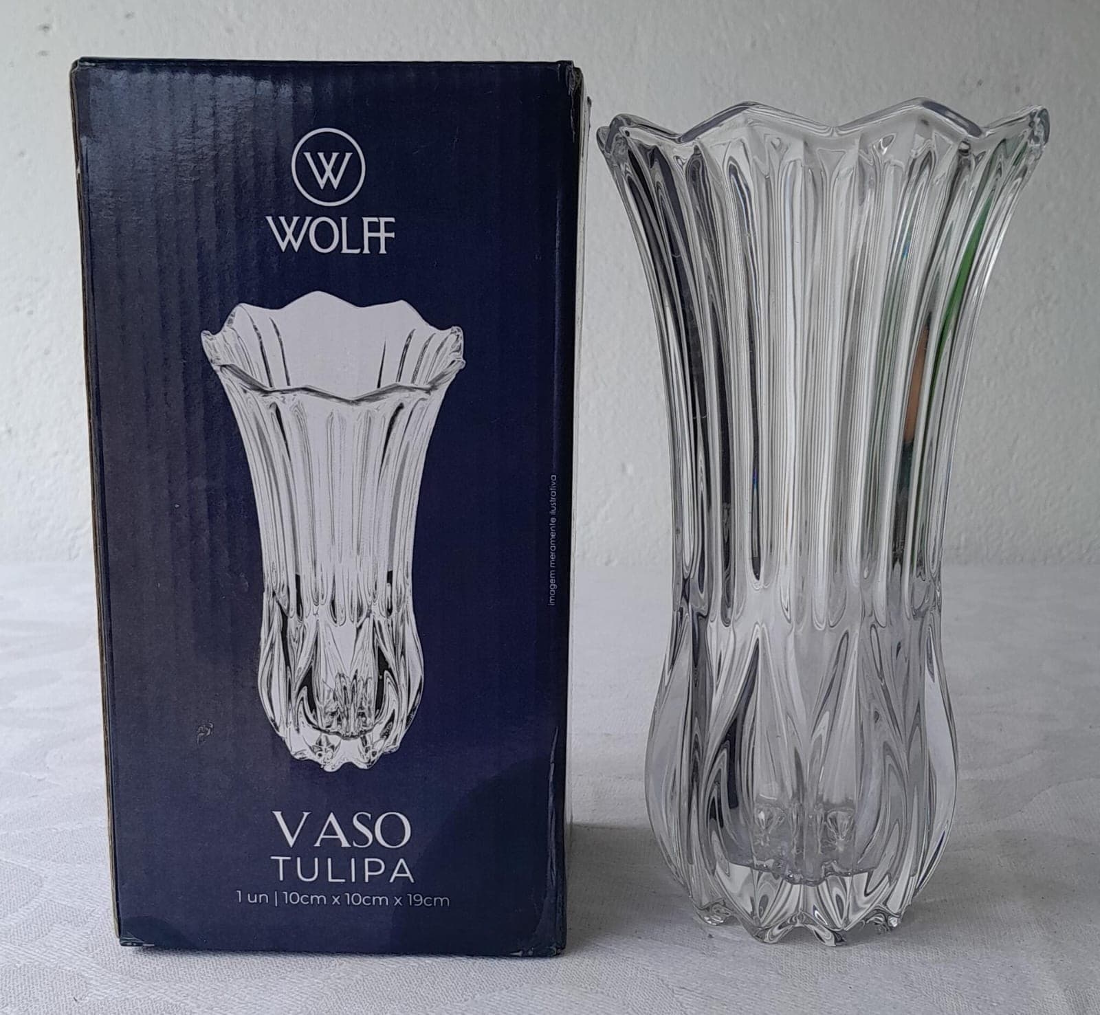 Wolff Vaso Tulipa de Cristal Transparente 19cm