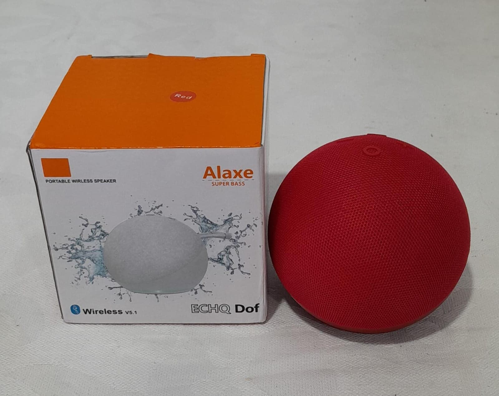 Caixa de Som Bluetooth Alaxe Echo Dof Super Bass Vermelha