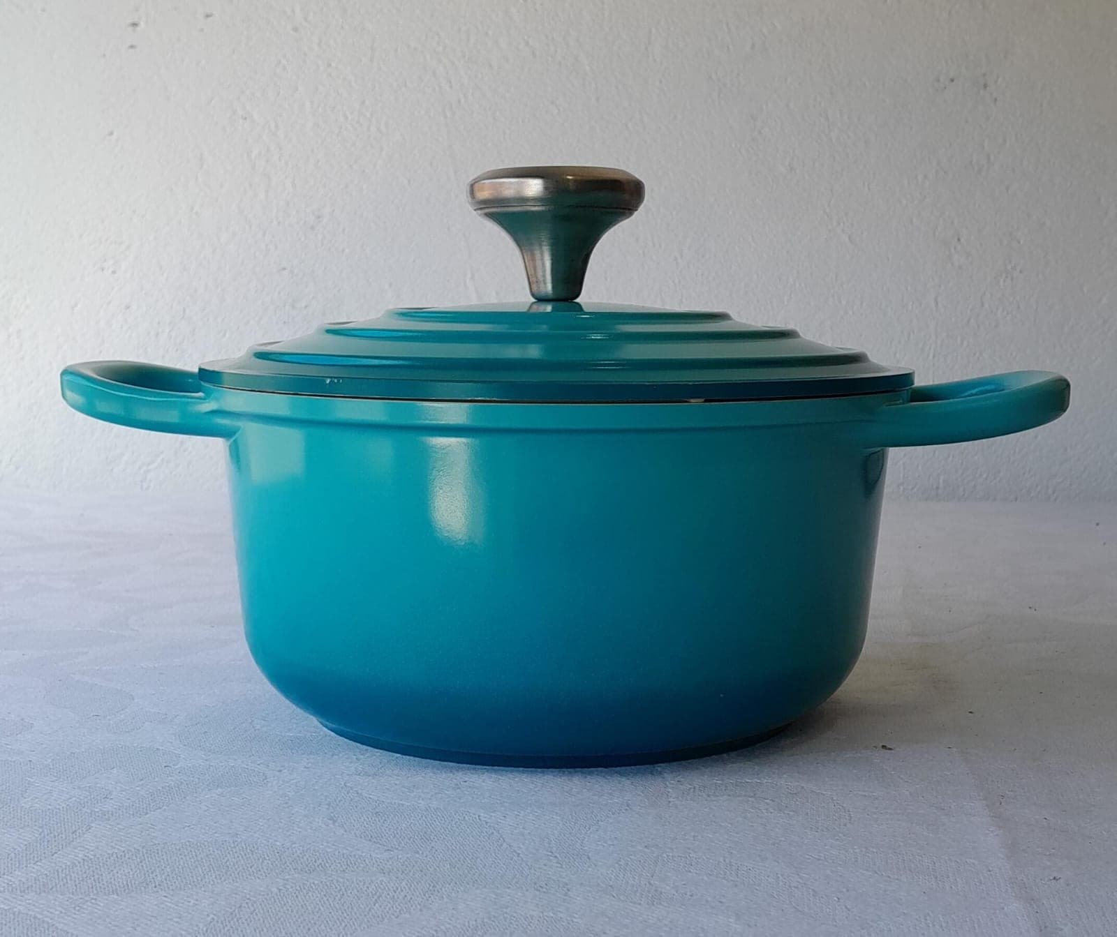 Caçarola de Ferro Fundido Esmaltado Turquesa com Tampa