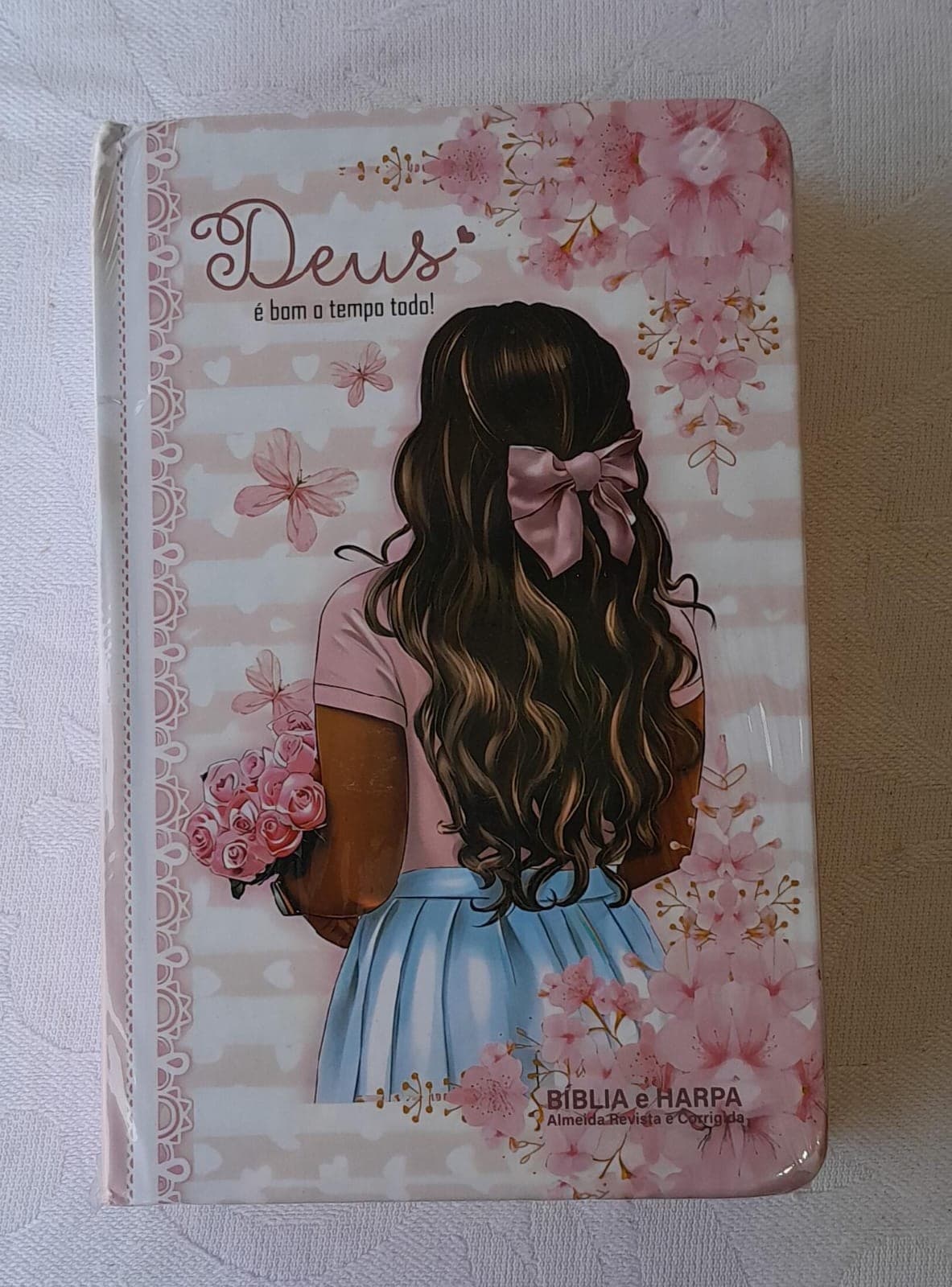 Bíblia e Harpa Deus é Bom o Tempo Todo Feminina