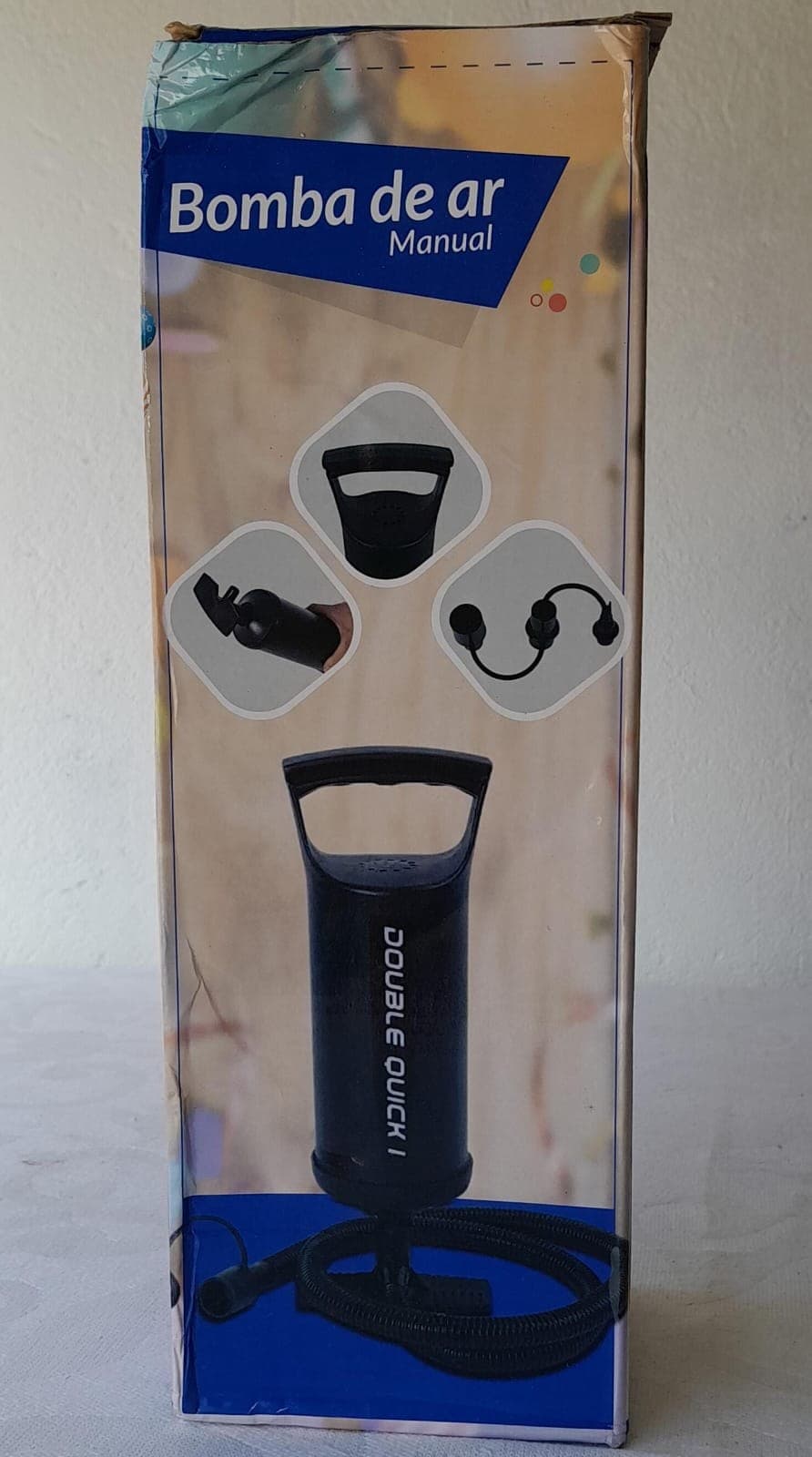 Bomba de Ar Manual Double Quick com Bicos e Mangueira