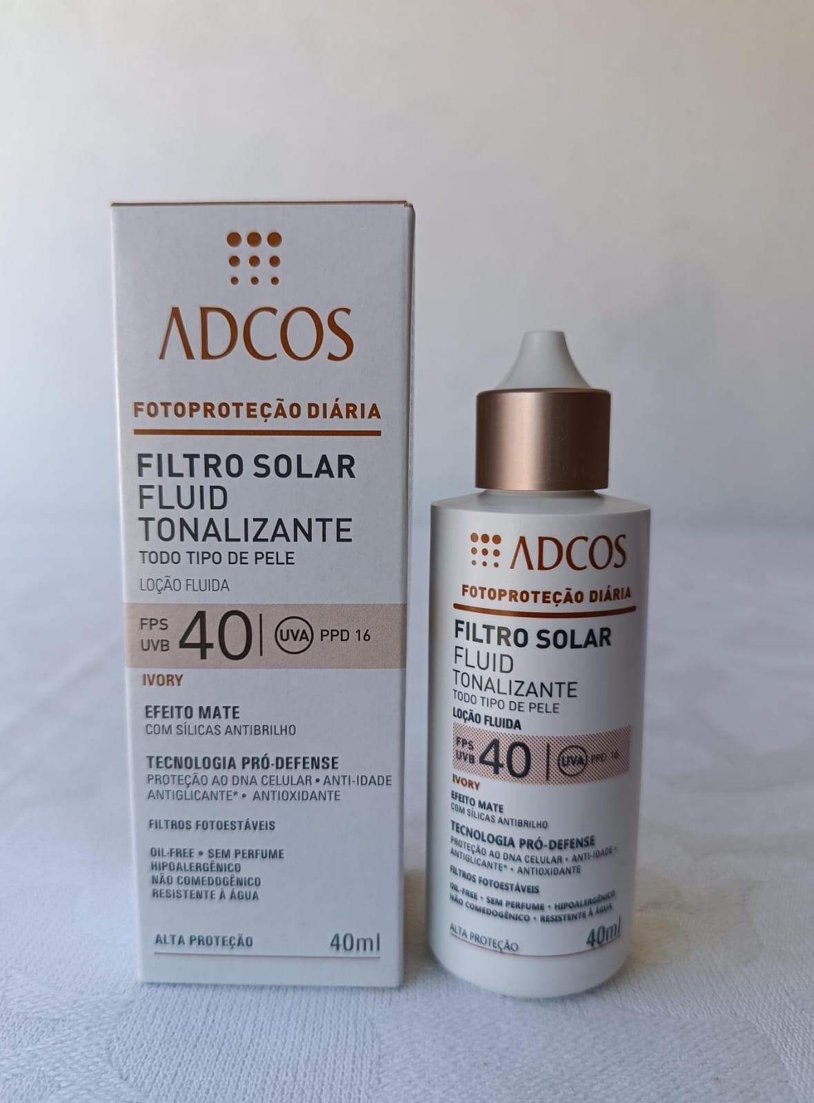 Filtro Solar Fluid Tonalizante ADCOS FPS 40 Ivory 40ml